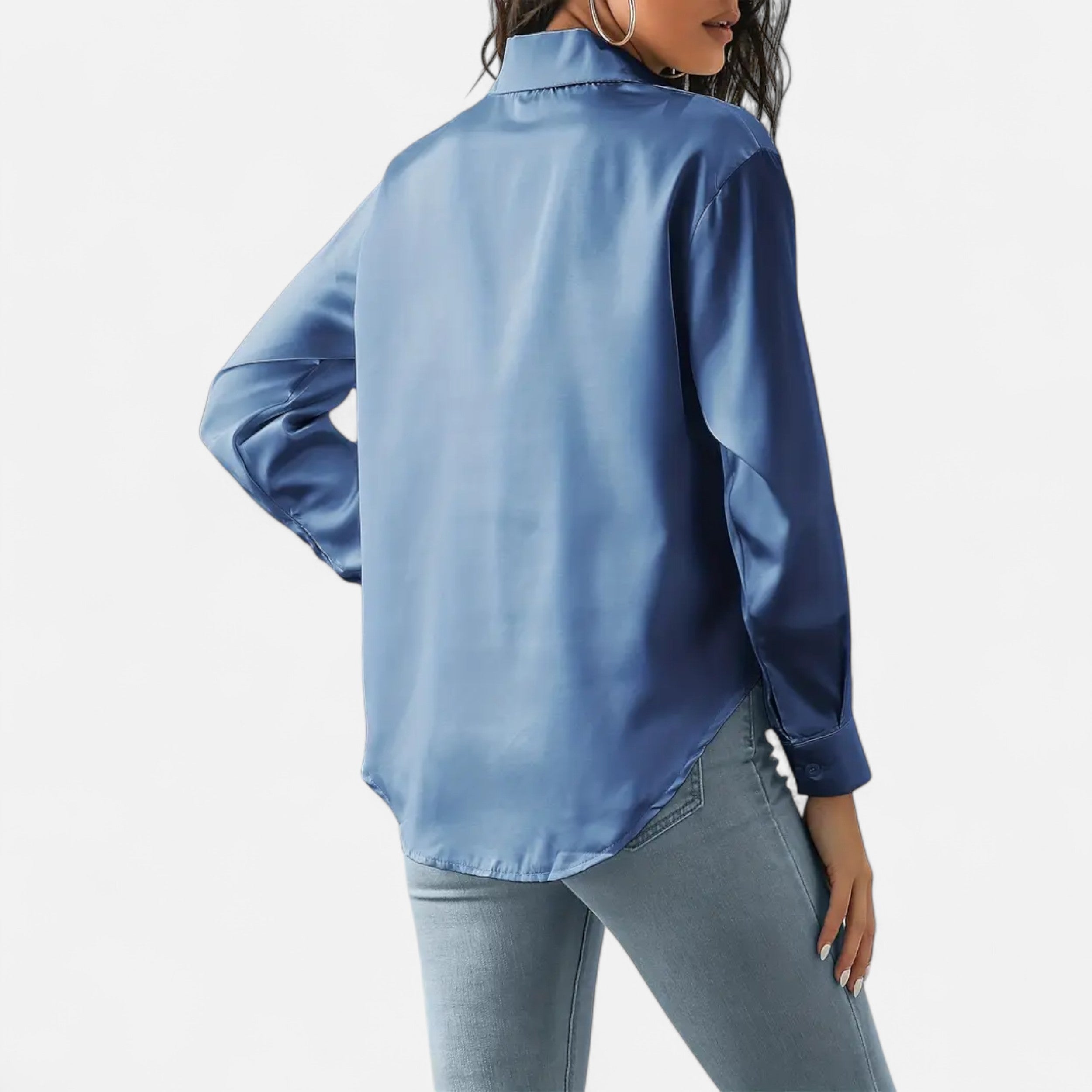 Belavoire | Women’s Satin Lace-Up Blouse Elegance