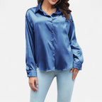 Belavoire | Women’s Satin Lace-Up Blouse Elegance