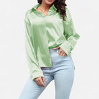 Belavoire | Women’s Satin Lace-Up Blouse Elegance