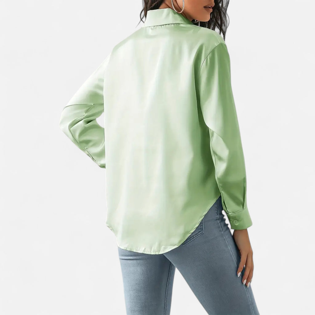 Belavoire | Women’s Satin Lace-Up Blouse Elegance