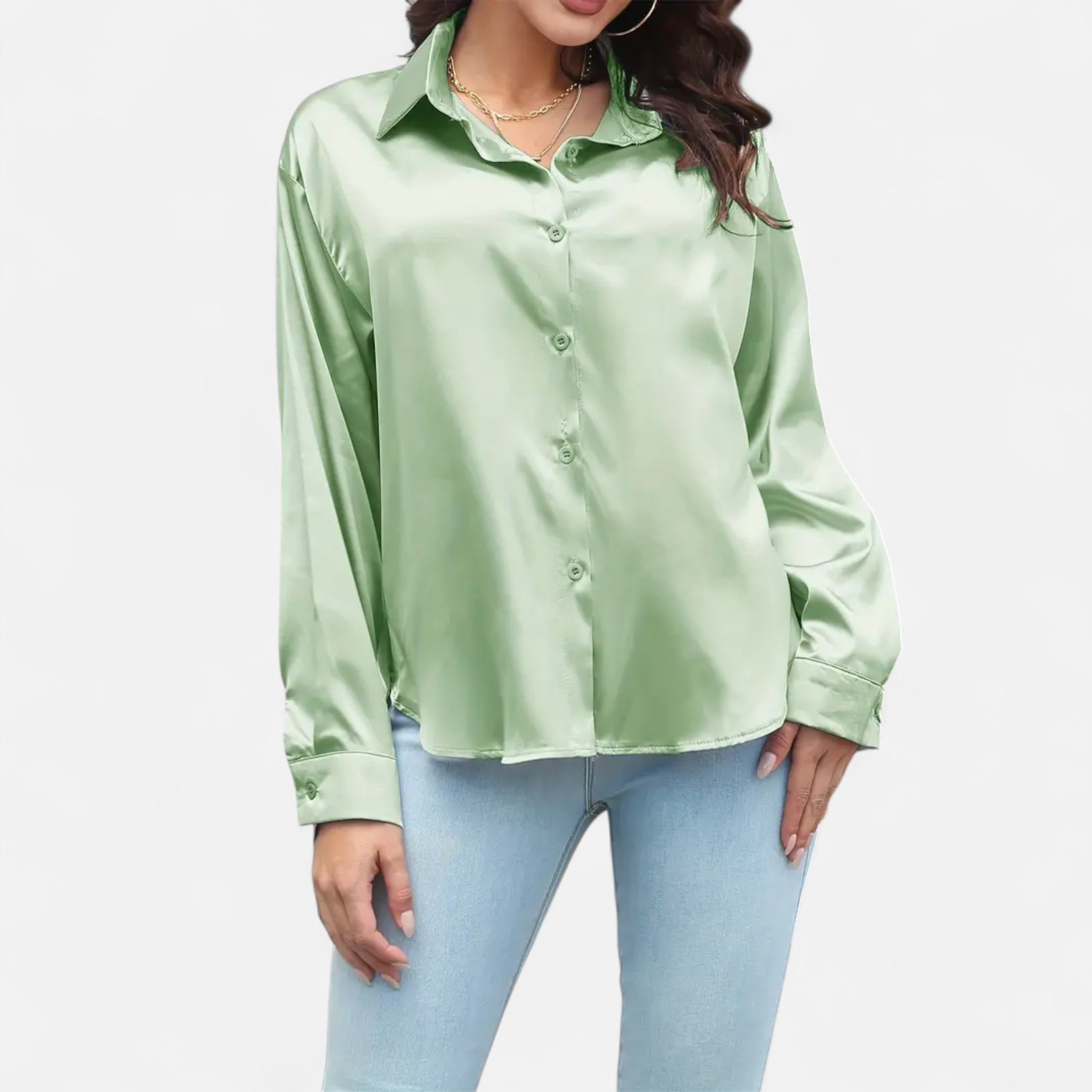 Belavoire | Women’s Satin Lace-Up Blouse Elegance