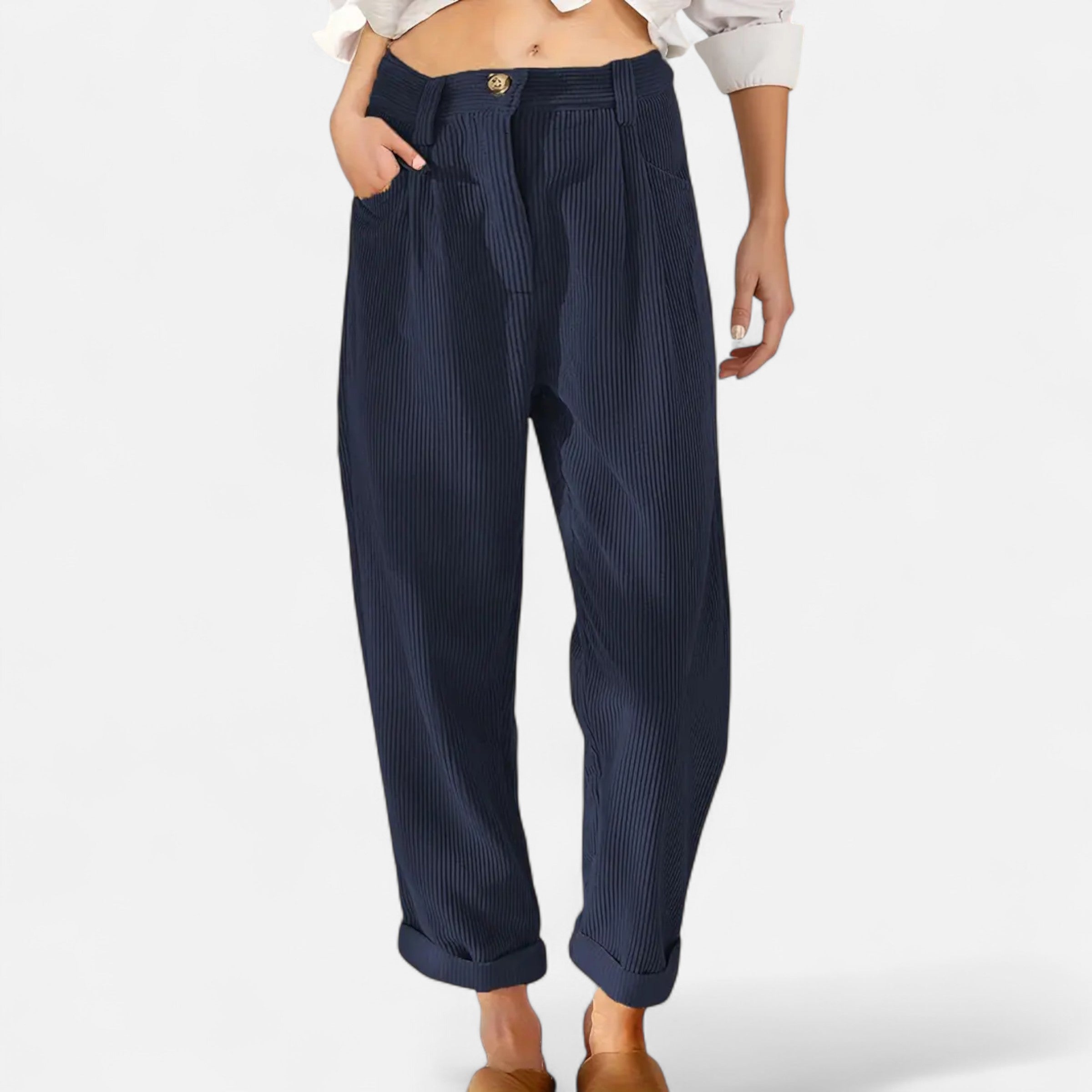 Belavoire | Women’s High-Waist Corduroy Trousers Classic