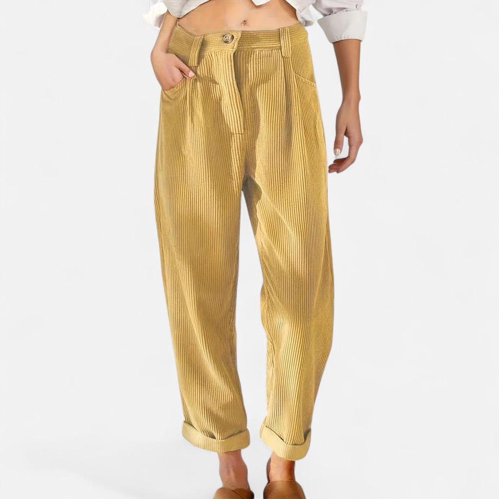 Belavoire | Women’s High-Waist Corduroy Trousers Classic