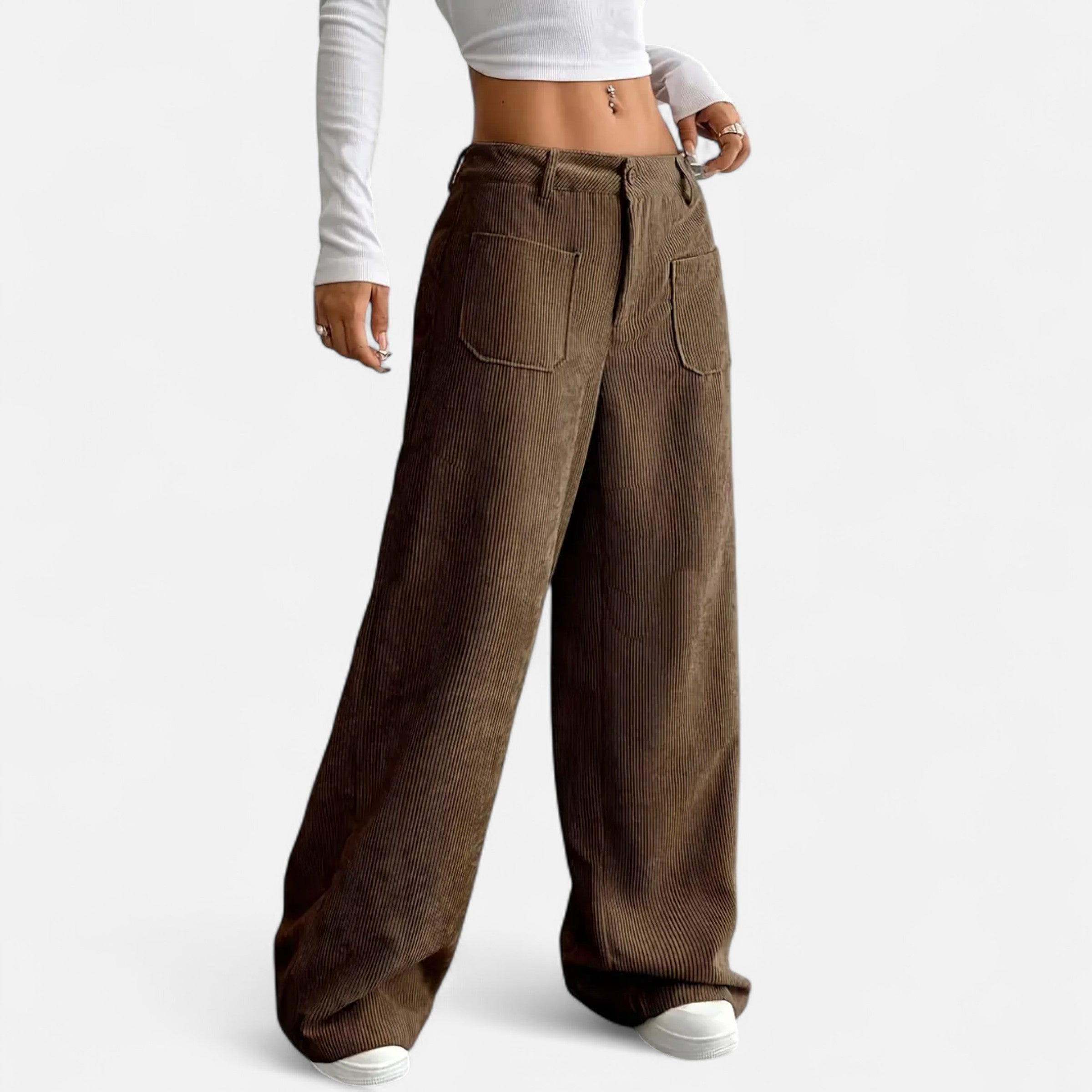 Belavoire | Women’s Corduroy Wide-Leg Trousers Classic