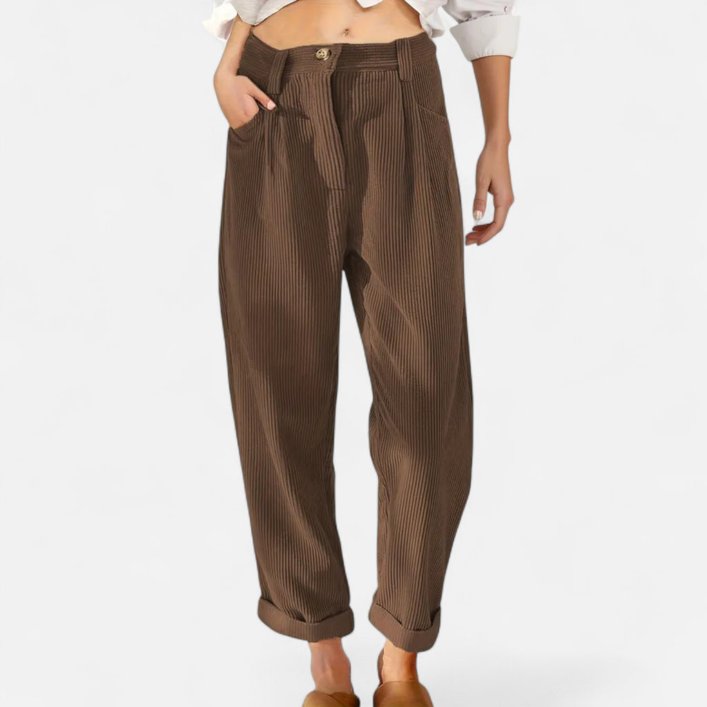Belavoire | Women’s High-Waist Corduroy Trousers Classic