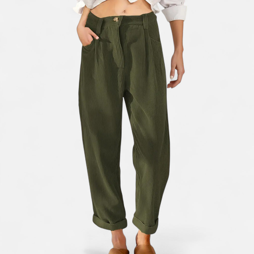 Belavoire | Women’s High-Waist Corduroy Trousers Classic