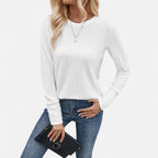 Belavoire | Women’s Elegant Ribbed Long Sleeve Shirt