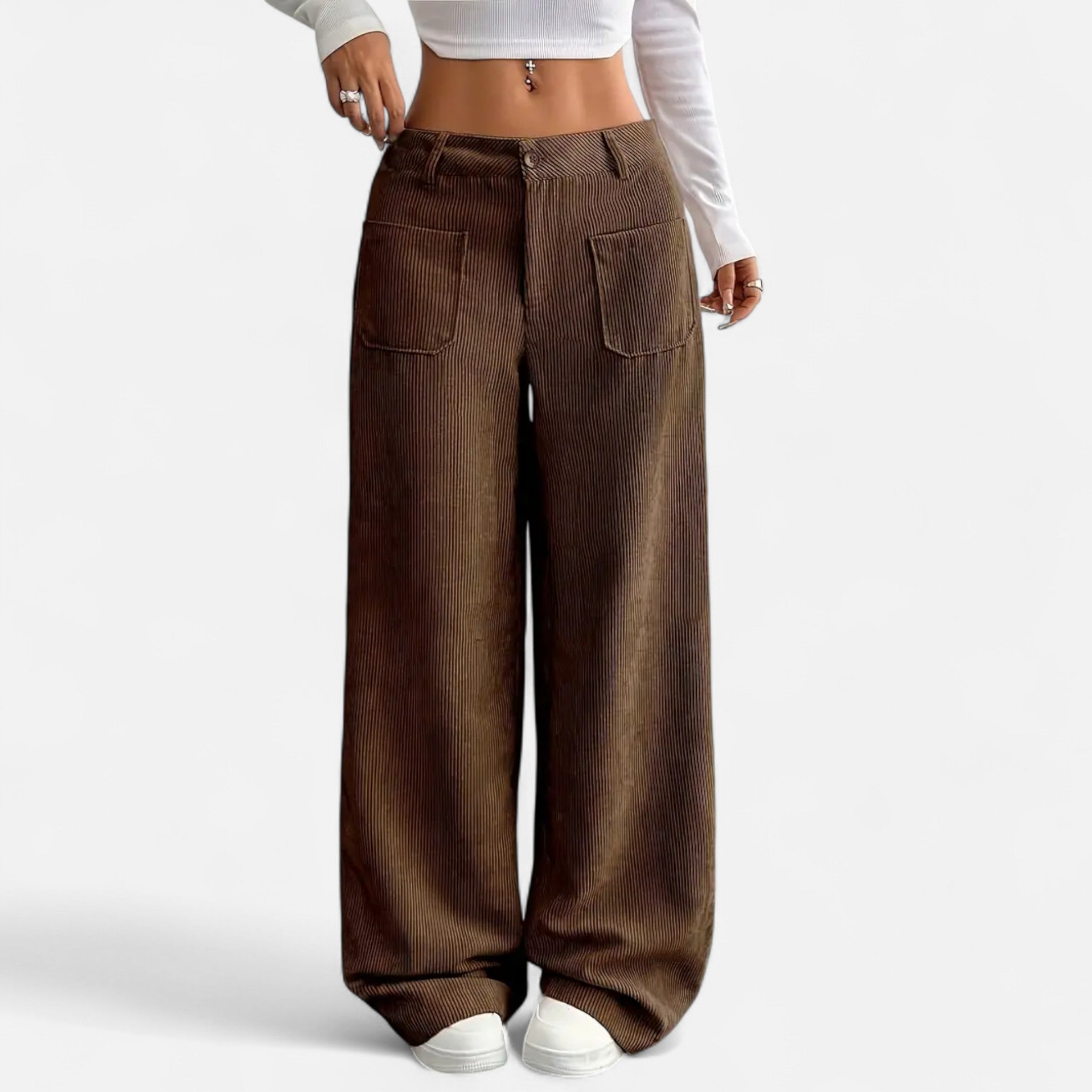 Belavoire | Women’s Corduroy Wide-Leg Trousers Classic