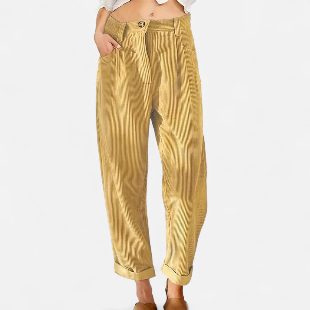 Belavoire | Women’s High-Waist Corduroy Trousers Classic