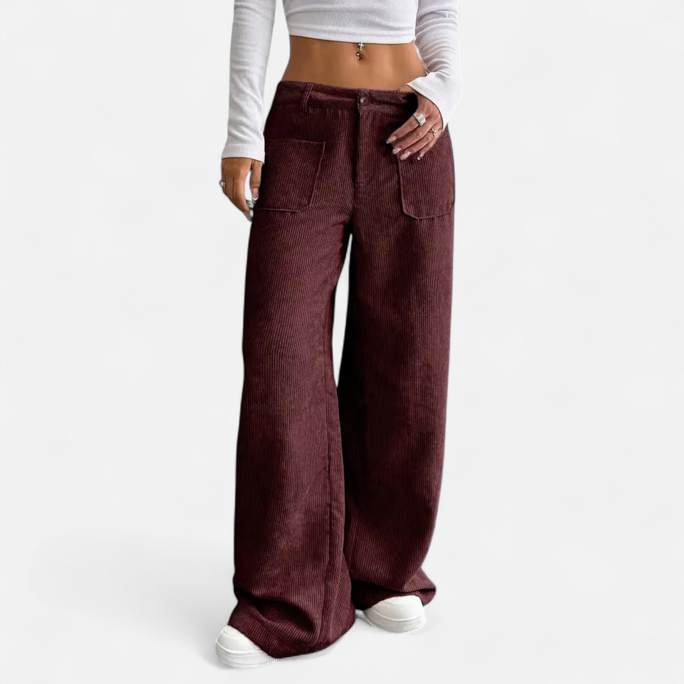 Belavoire | Women’s Corduroy Wide-Leg Trousers Classic